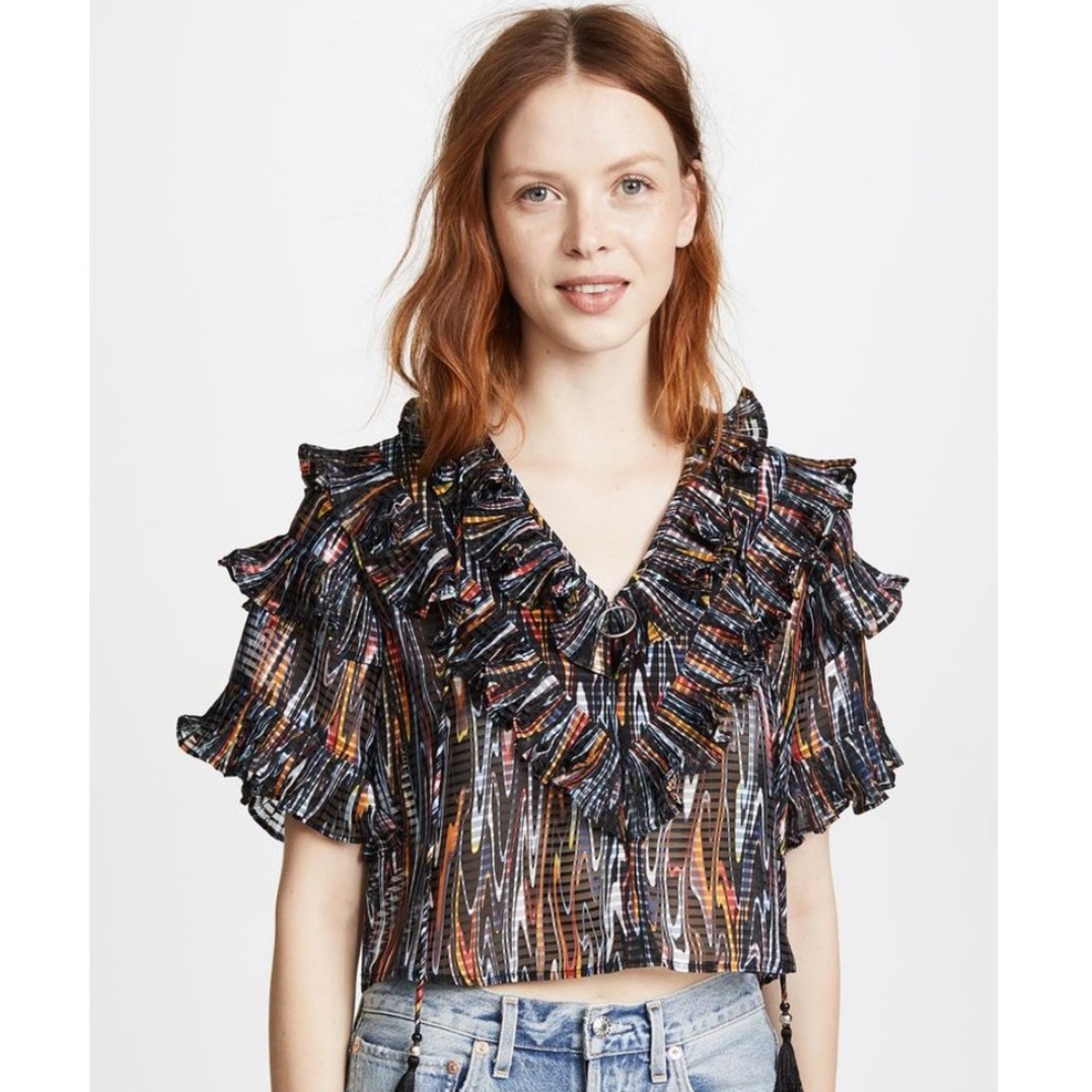 Opening Ceremony Marble Ruffle Top - Picture 1 of 11